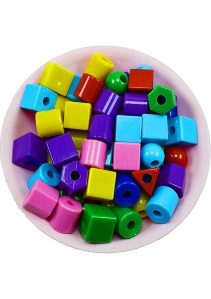 Geometrik Şekiller Okul Öncesi Eğitim Ince Motor Gelişim Karışık Plastik Boncuk 1 kg indirimleri
