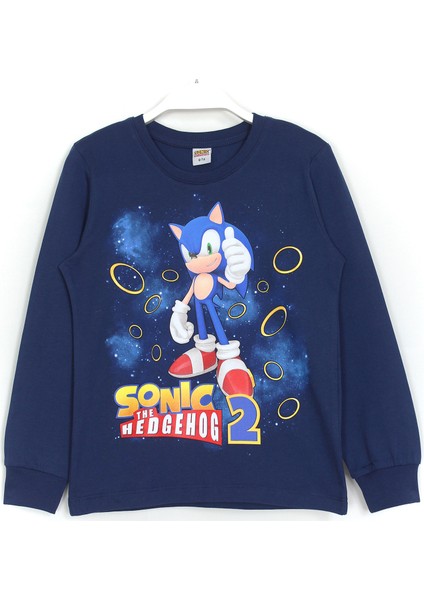 Kirpi Sonic Ekidne Knuckles ve Miles Tails 3D Baskılı Erkek Çocuk Pijama Takımı Lacivert