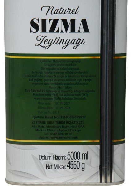 Taş Baskı Ege Natural Sızma Zeytin Yağı 5 lt fiyatları