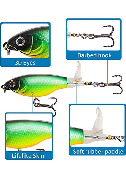 Olta Balıkçılık 7.5cm 6gr Süper Yüzücü Popper Rapala Yem modelleri