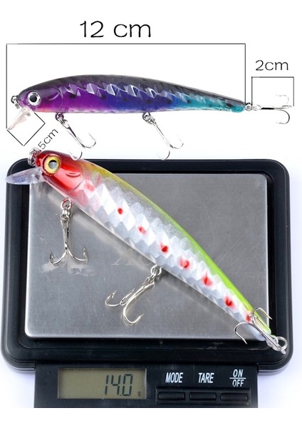 MSO Teknoloji Olta Balıkçılık Minnow 12CM 14GR Rapala Yapay Yem