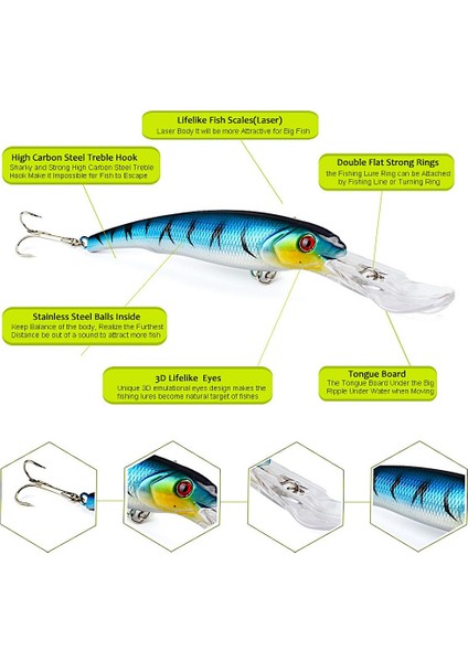 Olta Balıkçılık Minnow 16.5cm 28GR Deep Rapala Yapay Yem indirimleri