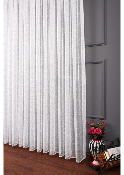 Taç Kullanıma Hazır Puanlı Keten Ekstraforlu Pilesiz Tül Perde Tek Kanat - Ekru 100 x 270 cm modelleri