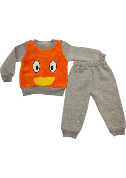 Ördek Desenli Içi Şardonlu Yumuşak Kalın Sweat Takım