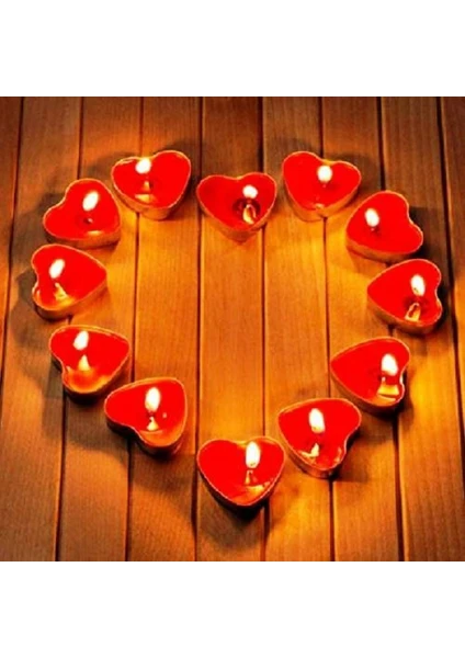 50 Adet Tea Light Kalpli Mum Kırmızı Mum Tealight Mum Yılbaşı Mumları Romantik Dekor Mum