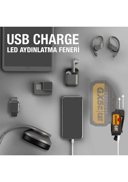 Da18099 18volt 2a Çift Çıkışlı Usb Port + Led Fener (Akü Dahil Değildir)