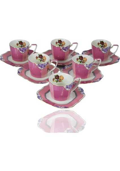 Rosalie Pembe 220 Cc 6 Lı Çay Fincan Takımı 1jyc-201920al