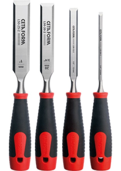 L50-B4-2 4 Prc. Duz Iskarpela Takımı (Pls.Saplı) Ceta