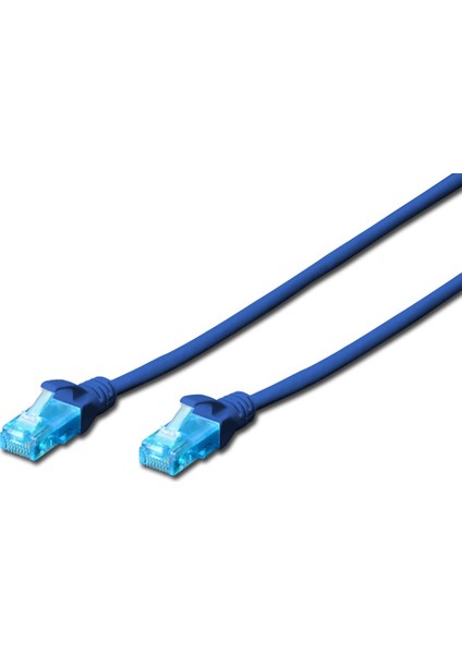 Cat. 5e Patch Kablo, Utp, 5 Metre, Awg 26, Mavi Renk