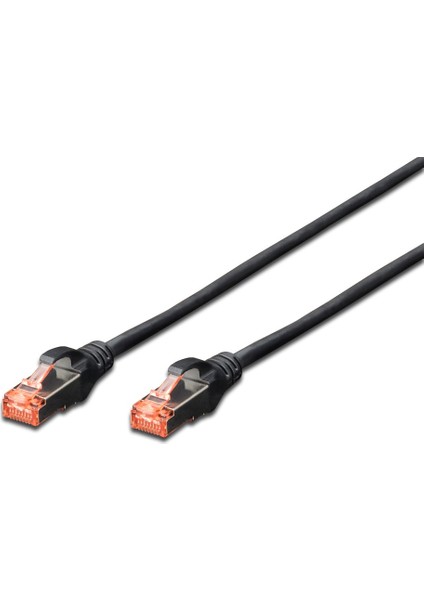 Cat 6 Sftp/pımf (Pairs In Metal Foil) Patch Kablosu, 0,5 Metre, Lszh, Awg 26, Siyah Renk