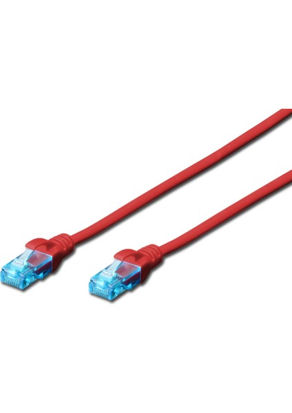 Cat. 5e Patch Kablo, Utp, 1 Metre, Awg 26, Kırmızı Renk