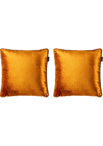 2'li Kadife Kırlent Kılıfı Kiremit