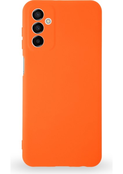 Samsung Galaxy A04S ile Uyumlu Kapak Içi Kadife Kamera Korumalı Lansman Silikon ile Uyumlu Kılıf - Neon Turuncu