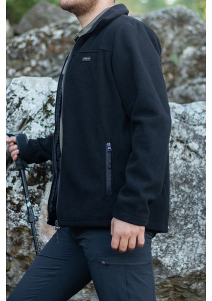 Tam Fermuarlı Polar Hırka Siyah modelleri