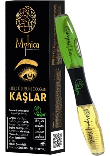 Kaş Kirpik Bakım Yağı Argan Yağlı Doğal E Vitamin Vegan Colagen Ürünü.kaş+Kirpik 20ML