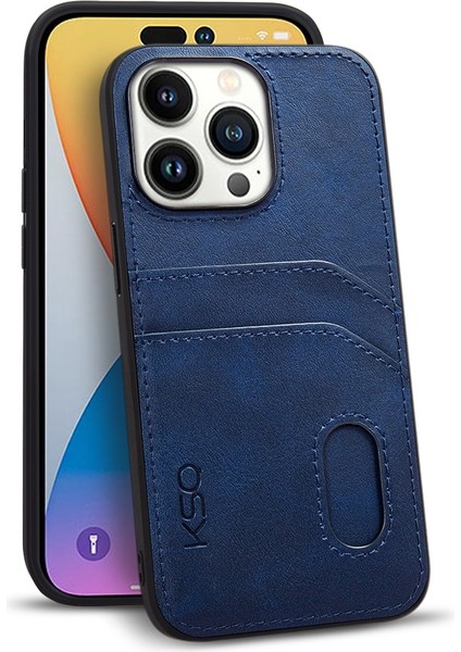 Xstep Case Ksq Style-C iPhone 14 Pro Max Koruyucu Kılıf Pu Deri Kaplamalı Tpu Arka Kapak 2 Kart Yuvası (Yurt Dışından)