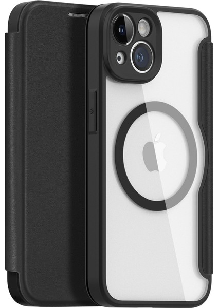 Dux Ducis Skin x Pr iPhone 14 Pu Deri Folio Flip Flip Kart Tutucu Tasarım Standı Magsafe ile Uyumlu (Yurt Dışından)