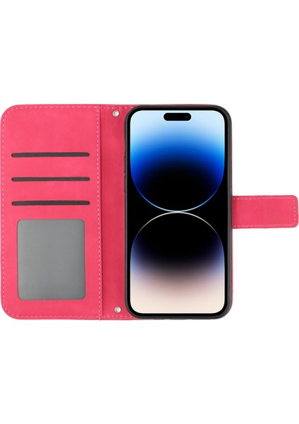 iPhone 14 Pro HT04 Stand Cüzdan Cilt Touch Pu Deri Iç Tpu Kapağı Omuz Kayışı ile Basılı Ayçiçeği Telefon Kılıfı (Yurt Dışından)