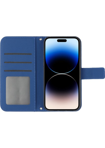 iPhone 14 Pro HT04 Stand Cüzdan Cilt Touch Pu Deri Iç Tpu Kapağı Omuz Kayışı ile Basılı Ayçiçeği Telefon Kılıfı (Yurt Dışından)