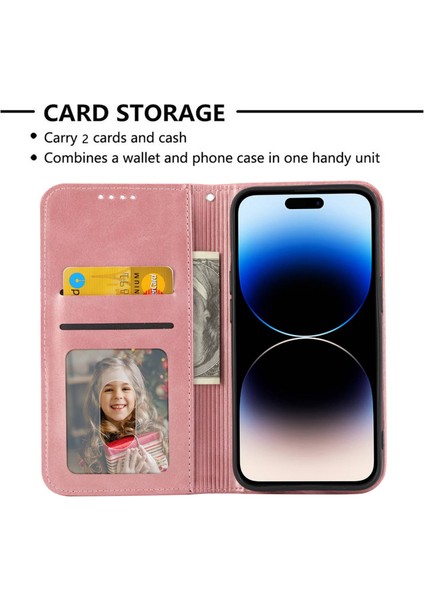 iPhone 14 Pro Balf Doku Cüzdanı Için Baskılı Rhombus Desen Telefon Stand Pu Deri Kılıf Magnetic Kapak Kayış (Yurt Dışından)