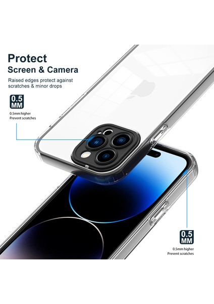 Renkli Pc Çerçeveli Koruyucu Telefon Kılıfı ile iPhone 14 Pro 3'ü 1 Arada Şeffaf Tpu Telefon Kapağı Için (Yurt Dışından)