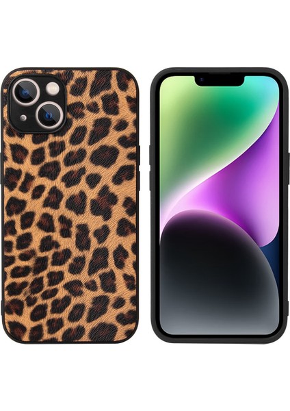 iPhone 14 Pu Deri Derili Şok Geçirmez Telefon Kılıfı Yumuşak Tpu Sabit Pc Hibrit Kamera Koruma Kapağı (Yurt Dışından)
