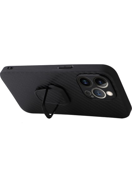 iPhone 14 Pro Için Pro-Cratch Pu Deri Kickstand Case Hard Pc Iç Yumuşak Tpu Tampon Şok Geçirmez Koruyucu Telefon Kapağı (Yurt Dışından)