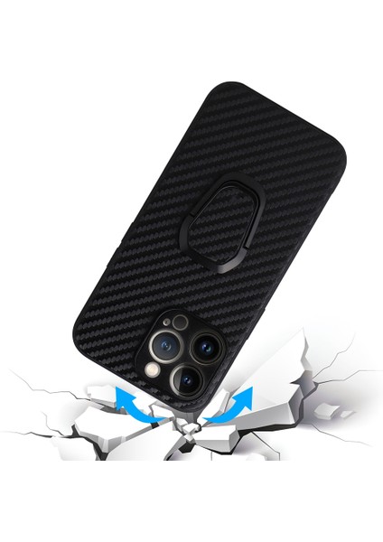 iPhone 14 Pro Için Pro-Cratch Pu Deri Kickstand Case Hard Pc Iç Yumuşak Tpu Tampon Şok Geçirmez Koruyucu Telefon Kapağı (Yurt Dışından)