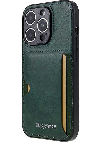 iPhone 14 Pro Için Kart Yuvası Tasarım Telefon Kılıfı Pu Deri+Tpu+Pc Çizgiye Karşı Çizelge Önleyici Toz Geçirmez Koruyucu Kapak (Yurt Dışından)
