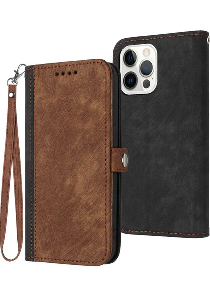YX0020 iPhone 14 Pro 14 Için Akıllı Telefon Kılıfı Stand Çift Manyetik Toka Telefon Kapak Kabuğu Kayışlı (Yurt Dışından)