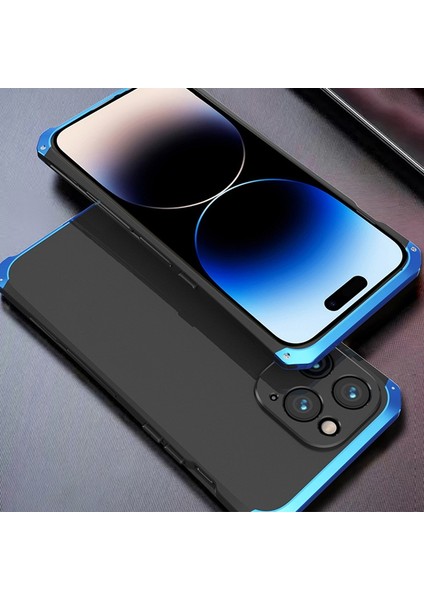 iPhone 14 Pro 3 Parçalı Tasarım Hibrit Telefon Kılıfı Ağır Hizmet Koruma Pc+Metal Şok Geçirmez Zırh Kapağı (Yurt Dışından)