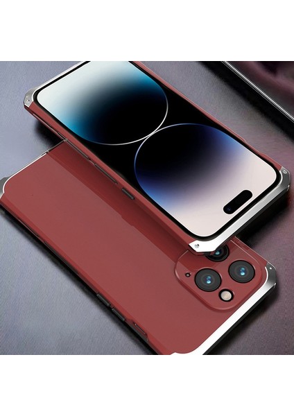 iPhone 14 Pro 3 Parçalı Tasarım Hibrit Telefon Kılıfı Ağır Hizmet Koruma Pc+Metal Şok Geçirmez Zırh Kapağı (Yurt Dışından)