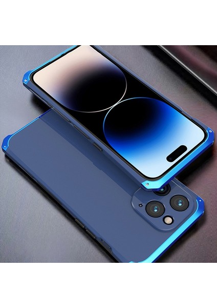 iPhone 14 Pro 3 Parçalı Tasarım Hibrit Telefon Kılıfı Ağır Hizmet Koruma Pc+Metal Şok Geçirmez Zırh Kapağı (Yurt Dışından)