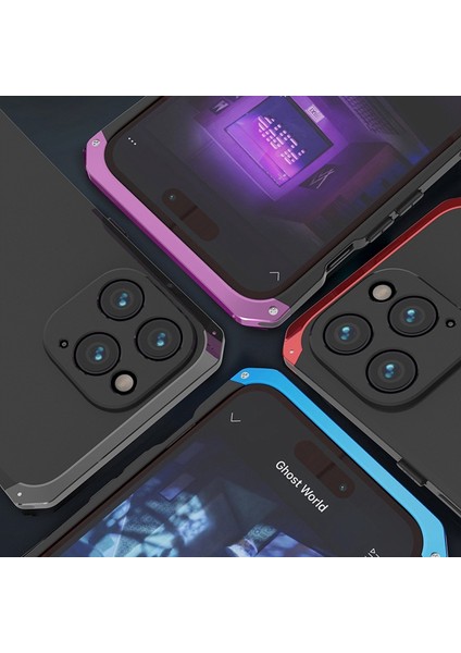 iPhone 14 Pro 3 Parçalı Tasarım Hibrit Telefon Kılıfı Ağır Hizmet Koruma Pc+Metal Şok Geçirmez Zırh Kapağı (Yurt Dışından) fırsatları