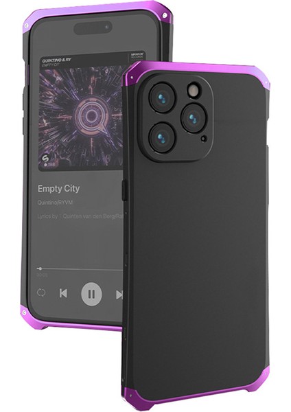 iPhone 14 Pro 3 Parçalı Tasarım Hibrit Telefon Kılıfı Ağır Hizmet Koruma Pc+Metal Şok Geçirmez Zırh Kapağı (Yurt Dışından)