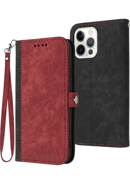 YX0020 iPhone 14 Pro 14 Için Akıllı Telefon Kılıfı Stand Çift Manyetik Toka Telefon Kapak Kabuğu Kayışlı (Yurt Dışından)