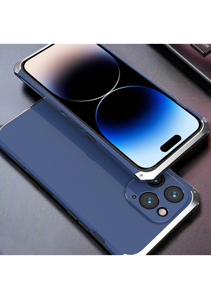 iPhone 14 Pro 3 Parçalı Tasarım Hibrit Telefon Kılıfı Ağır Hizmet Koruma Pc+Metal Şok Geçirmez Zırh Kapağı (Yurt Dışından)