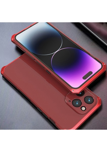 iPhone 14 Pro 3 Parçalı Tasarım Hibrit Telefon Kılıfı Ağır Hizmet Koruma Pc+Metal Şok Geçirmez Zırh Kapağı (Yurt Dışından)