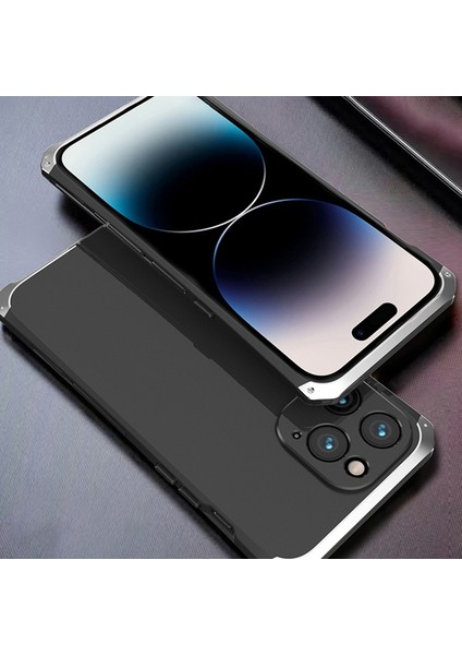 iPhone 14 Pro 3 Parçalı Tasarım Hibrit Telefon Kılıfı Ağır Hizmet Koruma Pc+Metal Şok Geçirmez Zırh Kapağı (Yurt Dışından)