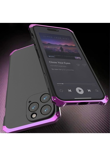 iPhone 14 Pro 3 Parçalı Tasarım Hibrit Telefon Kılıfı Ağır Hizmet Koruma Pc+Metal Şok Geçirmez Zırh Kapağı (Yurt Dışından) fiyatları