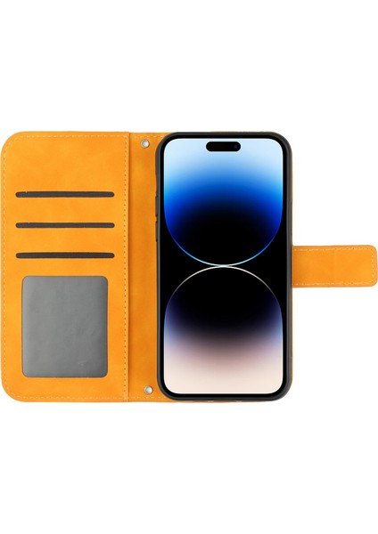iPhone 14 Pro Max HT04 Için Şok Geçirmez Telefon Kasası Basılı Ayçiçeği Deri Touch Pu Deri Deri Stand Cüzdan Koruyucusu Omuz Kayışı ile (Yurt Dışından) indirimleri