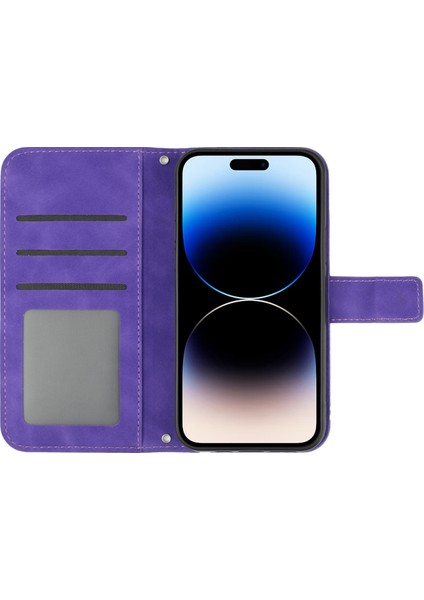 iPhone 14 Pro Max HT04 Için Şok Geçirmez Telefon Kasası Basılı Ayçiçeği Deri Touch Pu Deri Deri Stand Cüzdan Koruyucusu Omuz Kayışı ile (Yurt Dışından) indirimleri