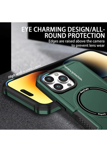 iPhone 14 Pro Max Için Manyetik Telefon Kılıfı Kamera Lens Çerçeve Tasarımı Pc + Tpu Çift Katman Koruma Kapağı Magsafe ile Uyumlu (Yurt Dışından) indirimleri