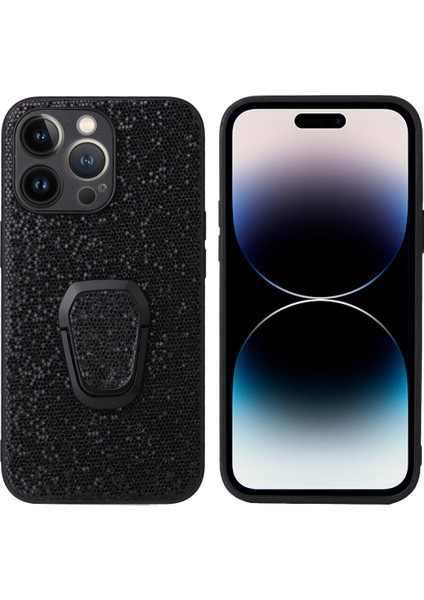 iPhone 14 Pro Max Pu Deri Kaplamalı Pc+Tpu Hibrit Kılıf Kickstand Şok Geçirmez Koruyucu Telefon Kapağı (Yurt Dışından)