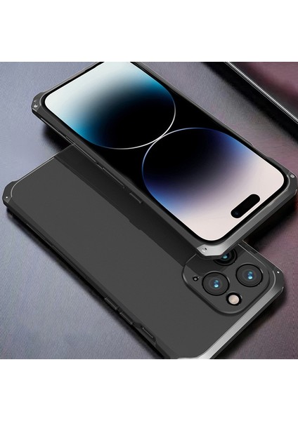 iPhone 14 Pro 3 Parçalı Tasarım Hibrit Telefon Kılıfı Ağır Hizmet Koruma Pc+Metal Şok Geçirmez Zırh Kapağı (Yurt Dışından)