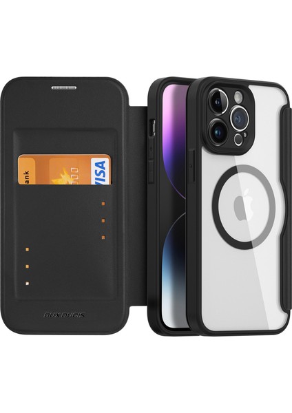 Dux Ducis Skin x Pro Için iPhone 14 Pro Max Pu Deri Flip Kılıf Kplus Tutucu Stand Back Geri Koruma Telefon Kapağı Magsafe ile Uyumlu (Yurt Dışından) fiyatları