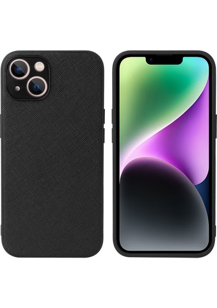 iPhone 14 Pu Deri Derili Şok Geçirmez Telefon Kılıfı Yumuşak Tpu Sabit Pc Hibrit Kamera Koruma Kapağı (Yurt Dışından)