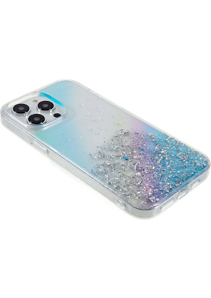 Dfans Starlight Shining Serisi iPhone 14 Pro Glittery Dekor Tasarım Koruyucu Kılıf Pc+Tpu Anti-Çizelge Kapağı (Yurt Dışından)