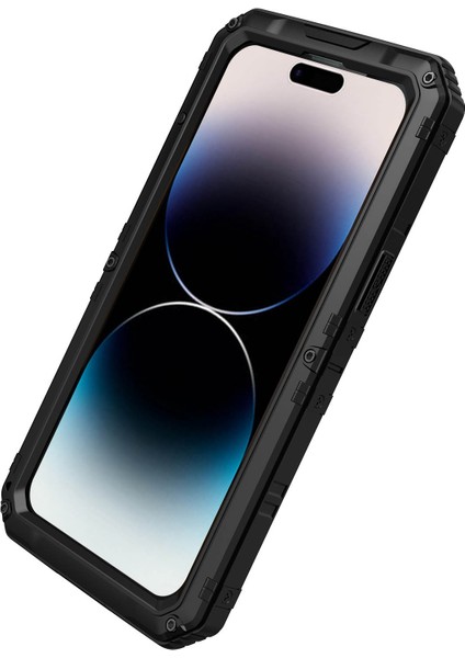 iPhone 14 Pro IP68 Su Geçirmez Damla Geçirmez Kapak Metal + Silikon Şok Geçirmez Telefon Mühürlü Kılıf (Yurt Dışından) modelleri