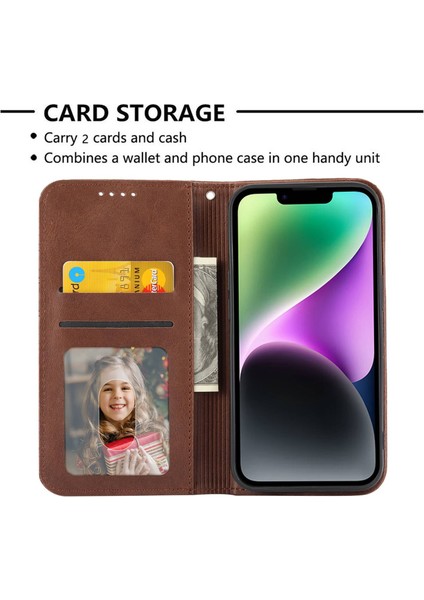 iPhone 14 Için Plus Baskılı Rhombus Desen Telefon Stand Kapağı Buzağı Dokusu Pu Deri Kılıf Magnetik Cüzdan Kayış (Yurt Dışından) indirimleri